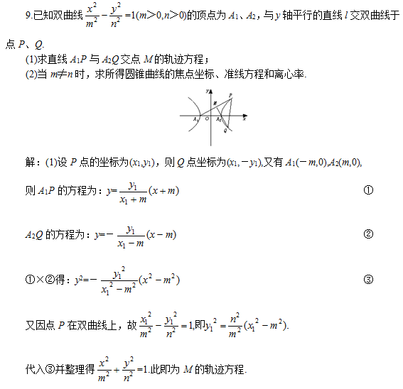 2023年江西成考数学高起点考试轨迹方程真题试题（五）