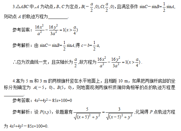 2023年江西成考数学高起点考试轨迹方程真题试题（二）(图1)